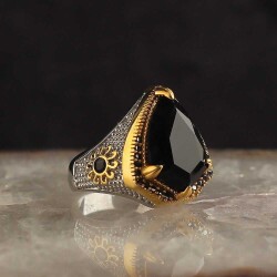 925 Sterling Silver Men's Ring With Rhodium Plated Zircon Stone - Vip Jewelry