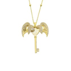 Angel Winged Name Key Silver - Vip Jewelry