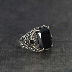Chain Series Zircon Stone 925 Sterling Silver Men's Ring - Vip Jewelry