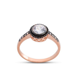 شنت جولة الماس روز خاتم فضة - مجوهرات في آي بي