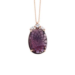 Oval Hooded Stone Silver Necklace - Vip Jewelry