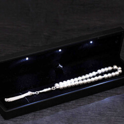 Patterned Round Prayer Beads With Silver Light Box - Vip Jewelry