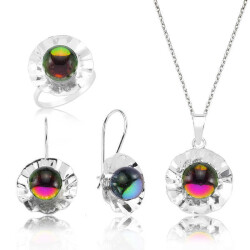 Silver Colorful Stone Women's Set - Vip Jewelry