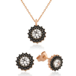 Silver Flower Solitaire Women's Set - Vip Jewelry