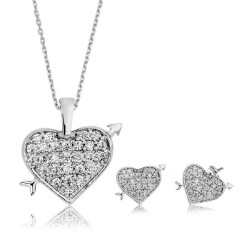 Silver Heart Women's Set - Vip Jewelry