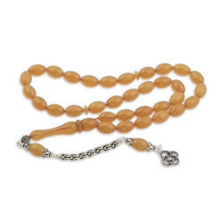 Silver Tassel Barley Squeezed Amber Rosary - Vip Jewelry