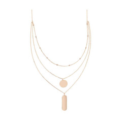 Three Chain Plate Silver Necklace - Vip Jewelry